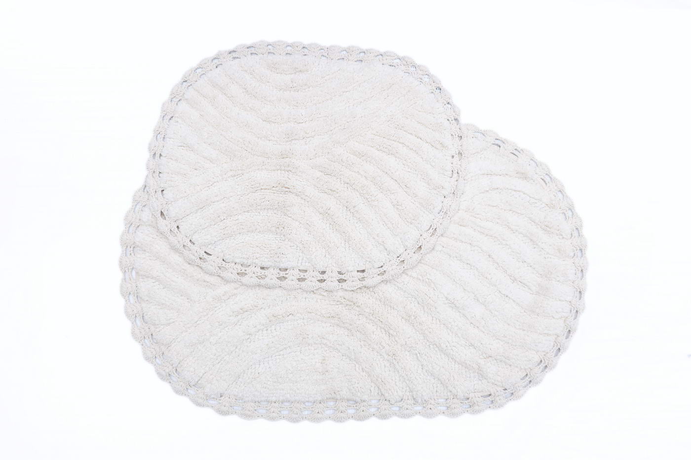 Набор ковриков для ванной кружевной SIERRA (крем)