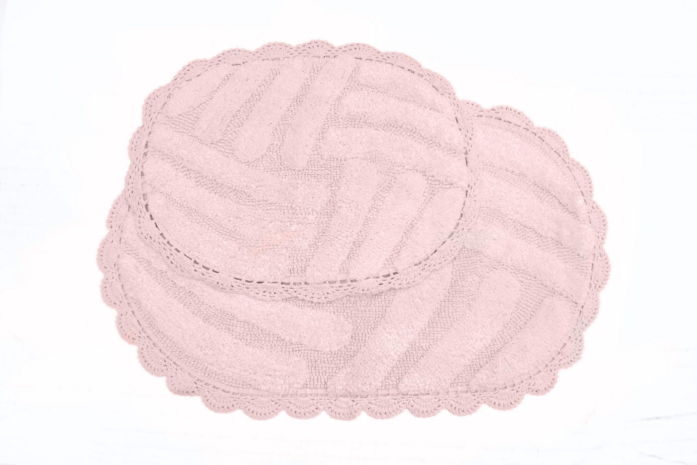 Набор ковриков для ванной кружевной NANCY (пудра)